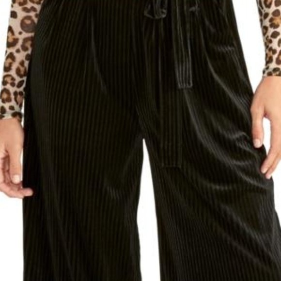 Rachel Roy Belted Wide Leg Black Pants 0X - Picture 2 of 3
